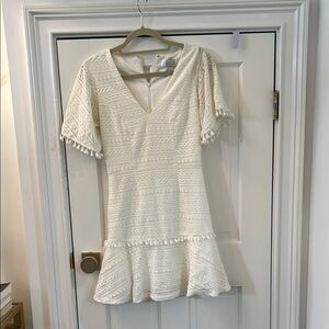 Shilla Cream Dress with Textured Design